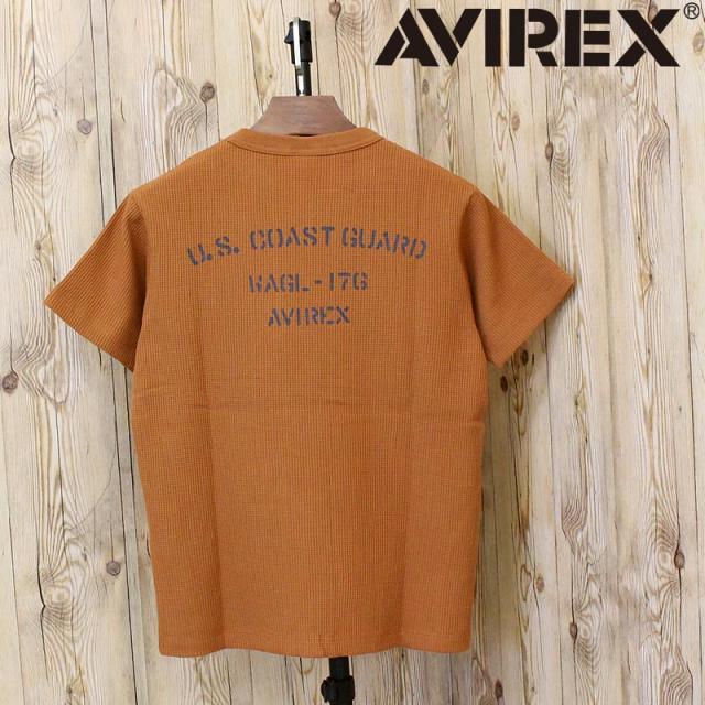 AVIREX アヴィレックス MINI WAFFLE TEE ”U.S.COAST GUARD”783-6134009 ミニワッフル ユーエス コーストガード クルーネック 半袖Tシャツ アビレックス ミリタリー トップス メンズ ブランド
