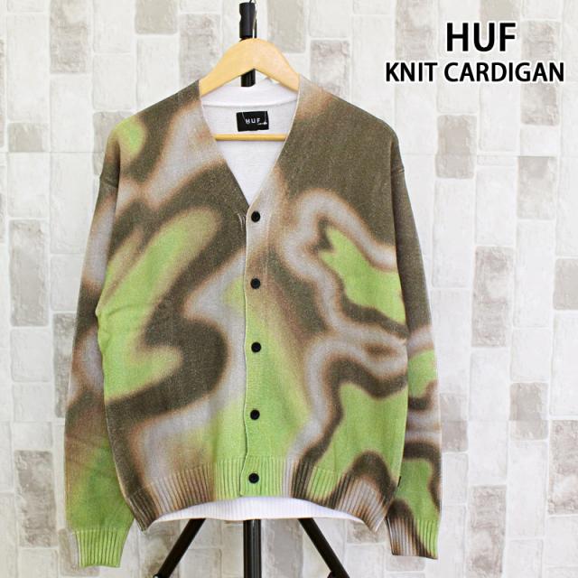 HUF ハフ スペースダストカーディガン SPACE DUST CARDIGAN トップス コットン ニット 長袖 メンズ ストリート スケーター ブランド KN00506
