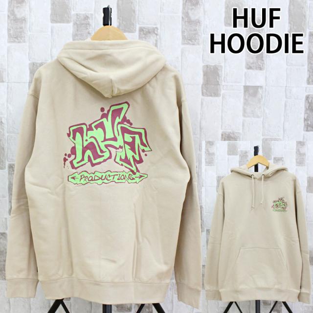 HUF ハフ プロダクションズ プルオーバー スウェット パーカー PRODUCTIONS P/O HOODIE PF00686 裏起毛 フーディー トップス 長袖 プルオーバーパーカー メンズ ストリート スケーター ブランド おすすめ おしゃれ 通販 秋 冬 服