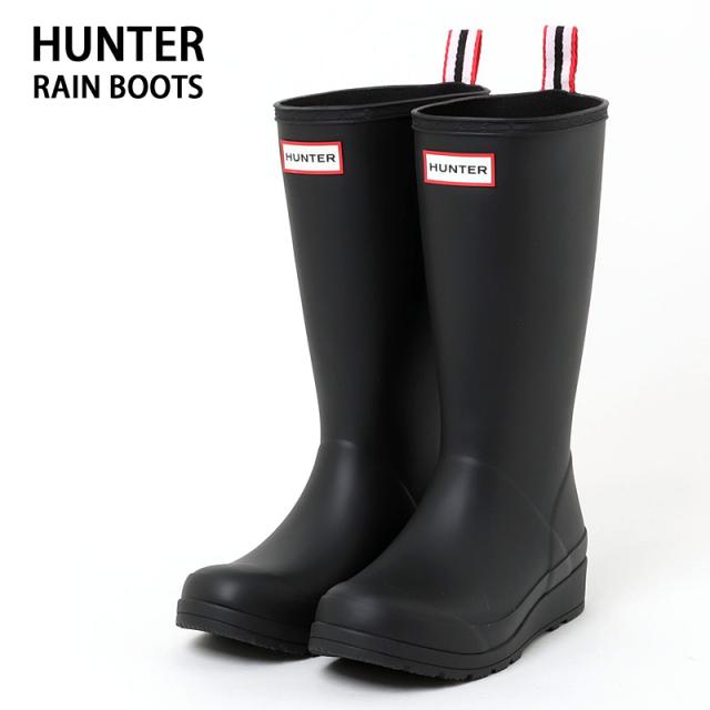 HUNTER ハンター オリジナルプレイブーツ トール レインシューズ ロングブーツ ORIGINAL PLAY BOOT TALL WFT2007RMA レディース WOMENS 長靴 レインブーツ 雨靴 完全防水 ブラック