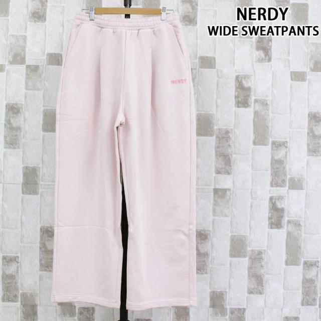 NERDY ステッチロゴワイドスウェットパンツ STITCH LOGO WIDE SWEATPANTS
