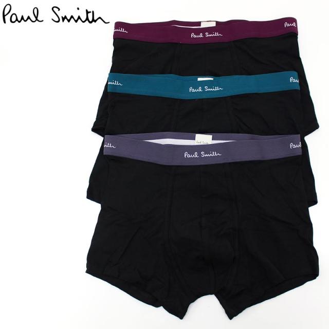 メンズ,メンズファッション,Paul Smith,ポールスミス,3PACK,ウエストロゴ,コットン,ストレッチ,ボクサーパンツ