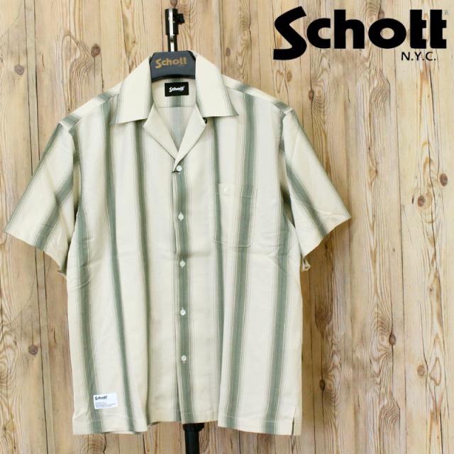 Schott ショット Schott ショット OMBRE SS SHIRT オンブレ 半袖シャツ トップス メンズ 人気 ブランド 春 夏