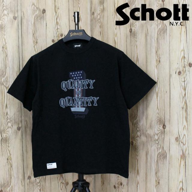 Schott ショット QUALITY OVER QUANTITY T-SHIRT クオリティ オーバー クアンティT 半袖 Tシャツ トップス メンズ ブランド