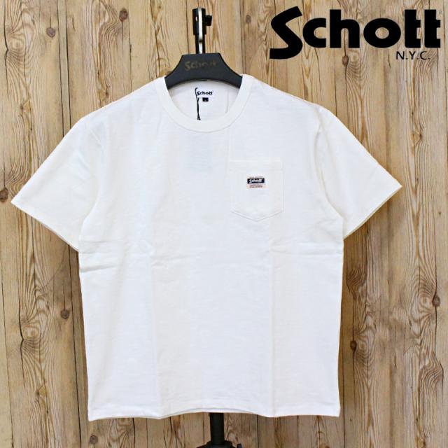 Schott ショット WORK LABEL POCKET T-SHIRT 半袖Tシャツ 綿100％ コットン トップス ポケットTシャツ 782-5934008 メンズ 人気 ブランド 春 夏
