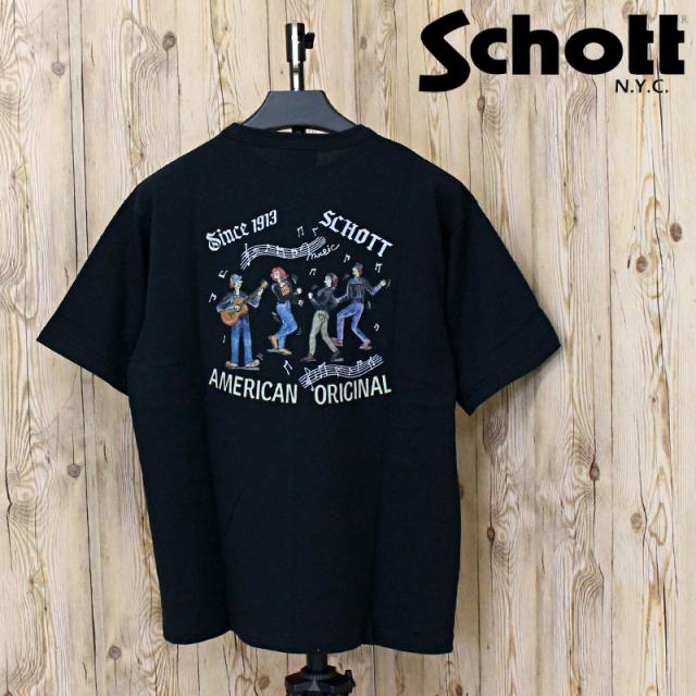 Schott ショット T-SHIRT SESSION 782-5134029 セッション 半袖Tシャツ バックプリント 綿100% コットン トップス メンズ 人気 ブランド 春 夏