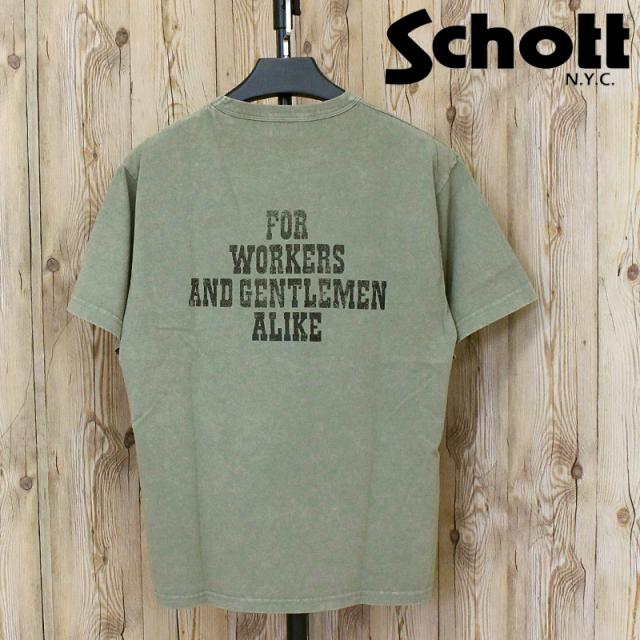 Schott ショット FOR WORKERS AND GENTLEMEN ALIKE T-SHIRT 782-5234004 半袖Tシャツ 綿100% コットン トップス メンズ 人気 ブランド 春 夏