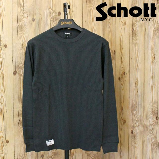 Schott ショット ARMY RIB LS T-SHIRT 782-5230012 アーミーリブ 長袖Tシャツ クルーネック メンズ ロンT 綿 コットン トップス ブランド