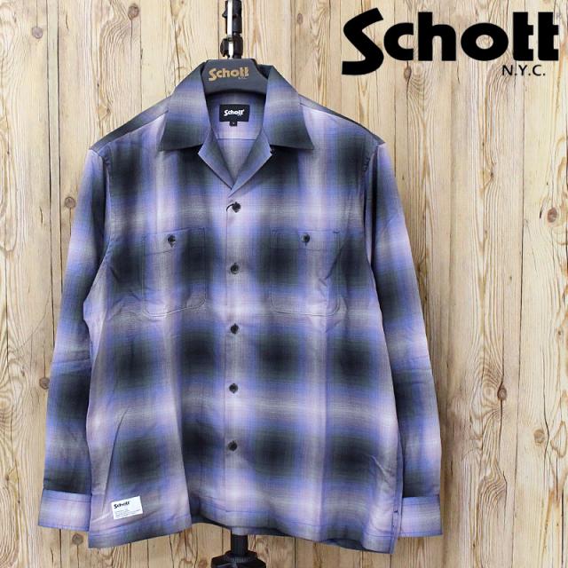 Schott ショット OMBRE CHECK SHIRT 782-6120001 オンブレチェックシャツ 長袖 トップス メンズ ブランド