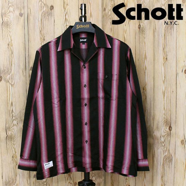 Schott ショット STRIPE SHIRT 782-6120002 ストライプシャツ 長袖 トップス メンズ ブランド