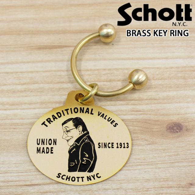 Schott ショット BRASS KEY RING ブラス キーリング キーホルダー 782-4970039 メンズ ブランド