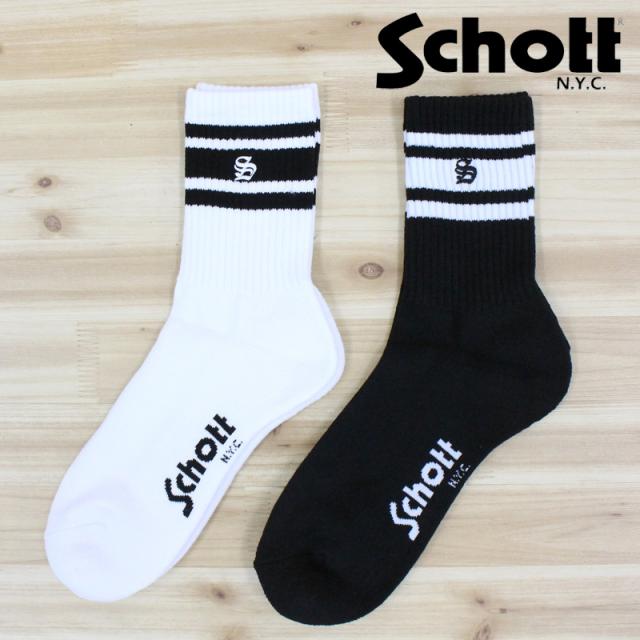 Schott ショット Schott ショット HIGT-SOCKS ハイソックス ソックス 靴下 ２足セット 782-4972004 ブランド
