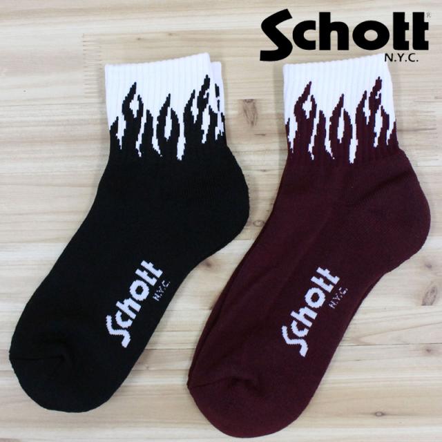 Schott ショット FLAME SOCKS フレイムソックス 靴下 ２足セット 782-4972006 ブランド