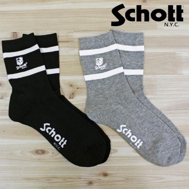 Schott ショット HIGT-SOCKS STENCIL BULLDOG ステンシルブルドッグ ハイソックス 2足セット 782-4972005 靴下 ブランド