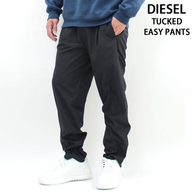 DIESEL ディーゼル ナイロン風ポリエステル タック イージーパンツ TYPE2614 00STNO-BG8KM-900 メンズ ブランド