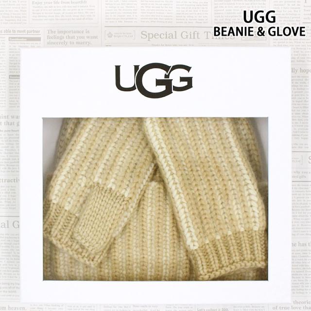 アグ UGG チャンキープレイテッドセット ビーニー グローブ W CHUNKY PLAITED SET 103605 レディース 2点セット ニット帽 帽子 手袋 ロゴ 暖かい 防寒 ギフト プレゼント