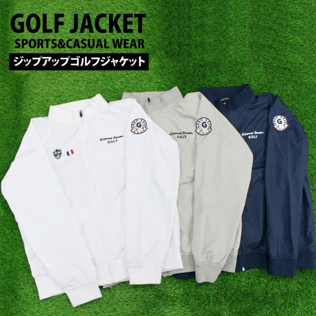 ゴルフジャケット,メンズ,ゴルフウェア,GIORNO,SEVEN,ジョルノセブン,裏メッシュ,アウター,ブルゾン,トップス,刺繍ワッペン,ジップアップ,秋冬,春夏,YMS-041