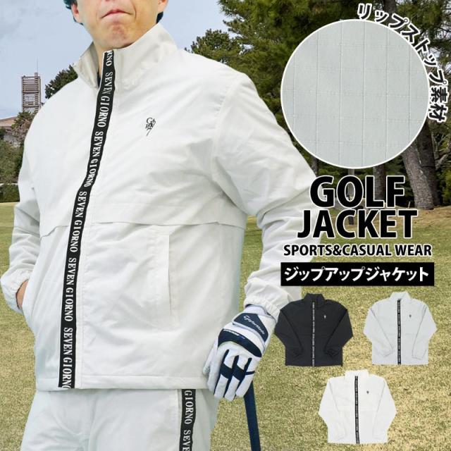 メンズ メンズファッション メンズカジュアル 通販 ゴルフジャケット メンズ ゴルフウェア GIORNO SEVEN ジョルノセブン アウター ブルゾン ジップアップ リップストップ素材 ロゴテープ使い トップス 秋冬 おしゃれ ブランド YMS-119