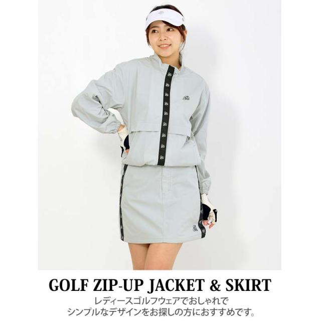 ゴルフウェア レディース 上下セットアップ gs GOLF ジップアップジャケット スカート ロゴライン切替 リップストップ素材 おしゃれ かわいい 韓国系 秋冬 ブランド