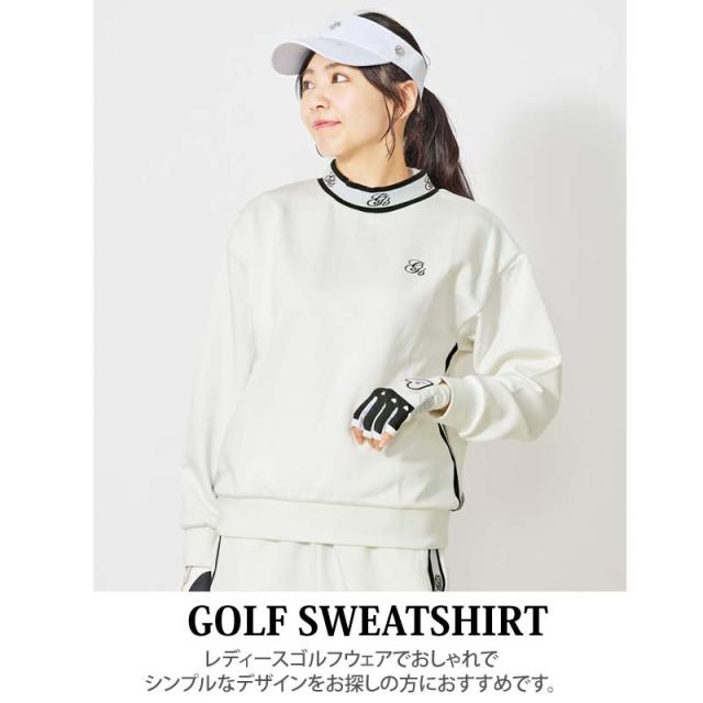 ゴルフウェア レディース gs GOLF トレーナー スウェットジャージ モックネック トップス リブロゴ おしゃれ 秋冬 春夏