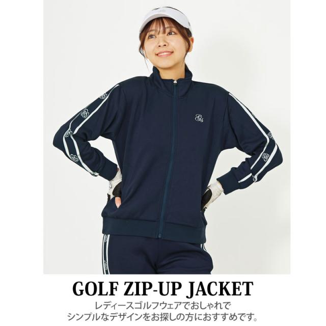 メンズ メンズファッション メンズカジュアル 通販 ゴルフウェア レディース gs GOLF ジップアップジャケット トレーナー スウェット ジャージ トップス 袖リブロゴライン切替 秋冬 春夏 ブランド gs-022