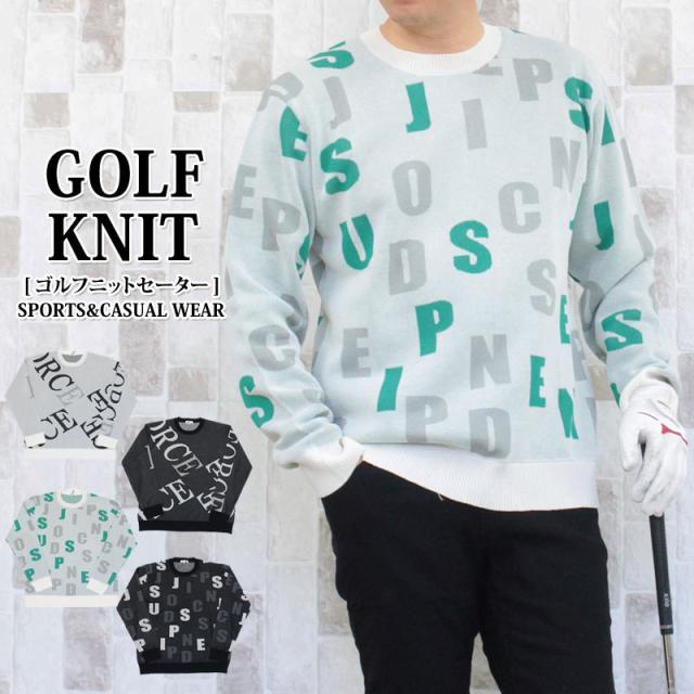 メンズ,メンズファッション,メンズカジュアル,ロゴ,ニット,ゴルフ,セーター,総柄,長袖,トップス,スポーツウェア,31120,31122