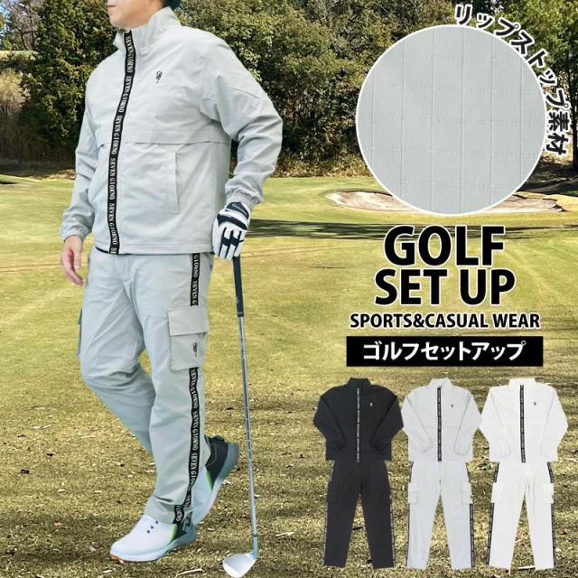 メンズ メンズファッション メンズカジュアル 通販 ゴルフ 上下セットアップ メンズ ゴルフウェア GIORNO SEVEN ジョルノセブン アウター ジャケット リップストップ素材 テープ使い ブルゾン ゴルフパンツ 秋冬 おしゃれ ブランド YMS-119S