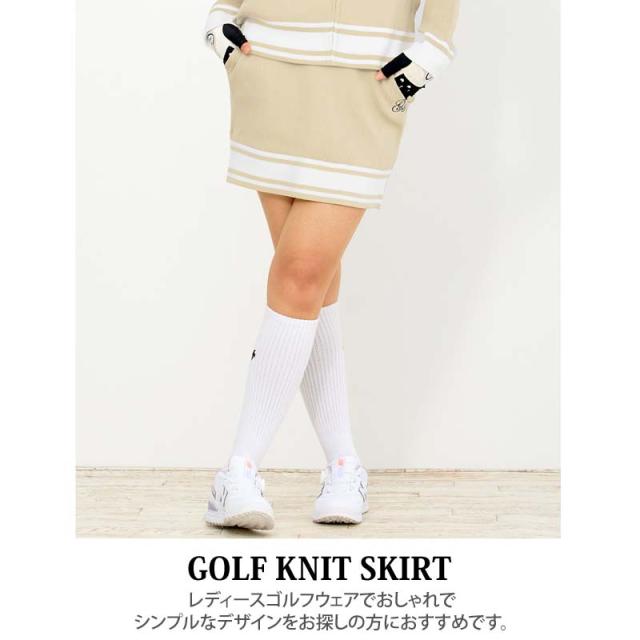 ゴルフスカート レディース ゴルフウェア gs GOLF ニット素材 ライン切替 おしゃれ 秋冬 春夏 ブランド かわいい 韓国系