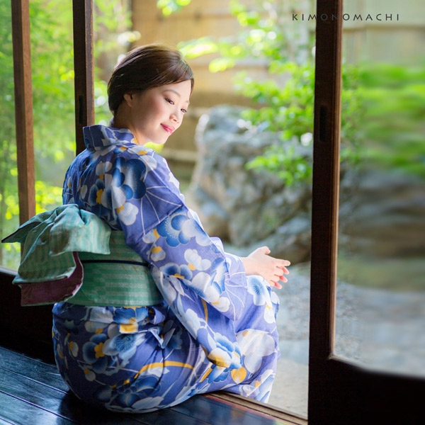 うちゃまろページ❤️新品変わり織・金彩箔置き大胆蝶文様・魅力的・浴衣■単品 仕立上り】【日本製】【注染(本染め)】【浴衣単品】伝統スタイル