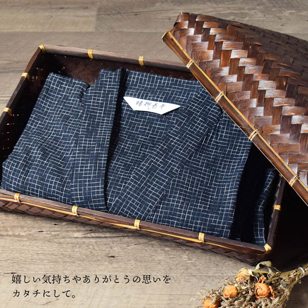 楊柳甚平セット メンズ 京都きもの町 竹籠小