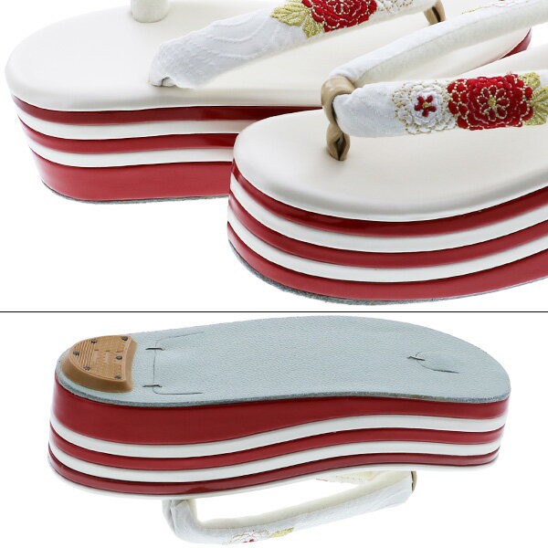 振袖、袴草履単品「白色 万寿菊刺繍」Sサイズ 卒業式の袴に 華やか 刺繍鼻緒 22cm、22.5cm、23cm Mo.186万寿菊草履S寸<H>【メール便不可】ss2112zbg10