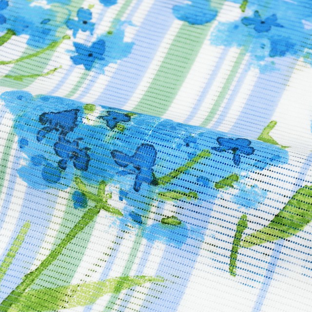 ブランド浴衣単品 レディース 浴衣 「みすゞうた (m1909) ストライプ 花 水色」 大人浴衣 Fサイズ 女性用 女性浴衣 ゆかた 【メール便不可】