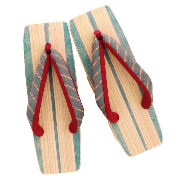 下駄　レディース 「三味型　藍染　二枚歯下駄　墨色ベージュ×紫」 日本製　桐下駄　女性下駄単品　女下駄 【メール便不可】