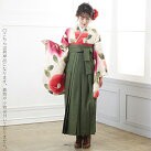 袴 単品 「抹茶　椿の刺繍」 卒業式 袴 レディース 行燈袴 SS/2S・S・M・L・LL/2Lサイズ 女の子袴 女性用袴単品 【メール便不可】