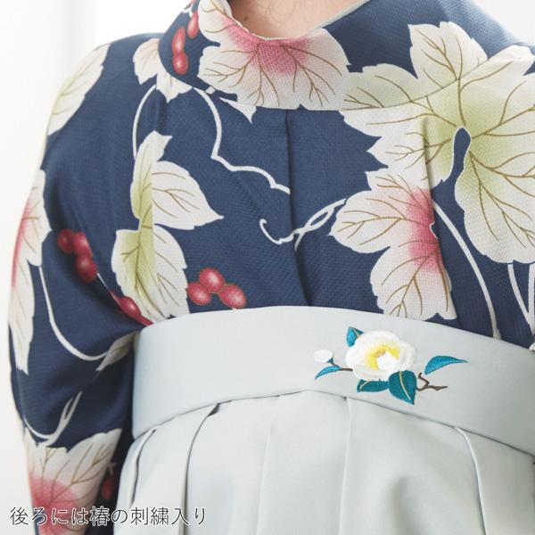 袴 単品 「アイスグレー 椿の刺繍」 卒業式 袴 レディース 行燈袴 SS/2S・S・M・L・LL/2Lサイズ 女の子袴 女性用袴単品 【メール便不可】
