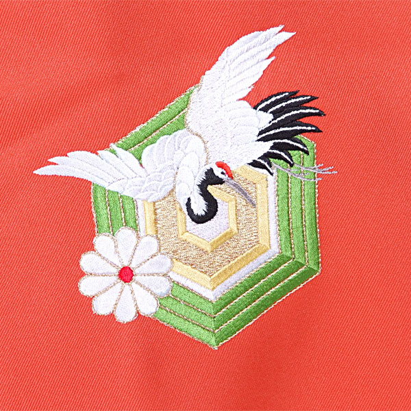 袴 単品 「橙　鶴の刺繍　Sサイズ　小さいサイズ」 卒業式 袴 レディース 行燈袴 女性用袴単品