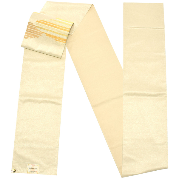 袋帯 フォーマル 礼装袋帯 「爪つづれ　雲　白×銀」 白龍庵勝山謹製 西陣織証紙番号No.2527 お太鼓柄 日本製 西陣織 絹 未仕立て 黒留袖用 訪問着用 色留袖用 礼装用袋帯 新品 未使用 ＜T＞【メール便不可】