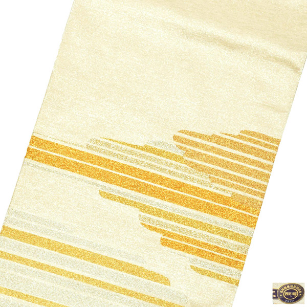 袋帯 フォーマル 礼装袋帯 「爪つづれ　雲　白×銀」 白龍庵勝山謹製 西陣織証紙番号No.2527 お太鼓柄 日本製 西陣織 絹 未仕立て 黒留袖用 訪問着用 色留袖用 礼装用袋帯 新品 未使用 ＜T＞【メール便不可】