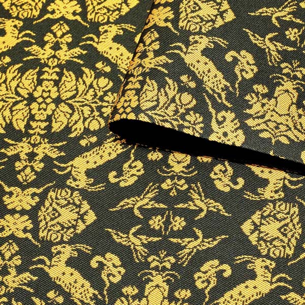 洒落袋帯 「山羊花卉文錦」 龍村美術織物謹製 西陣織証紙番号No.644 全通柄 日本製 西陣織 正絹 未仕立て 訪問着用 色無地用 付下げ用 洒落用袋帯 新品 未使用 ＜T＞【メール便不可】