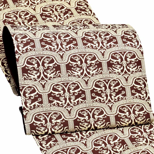 洒落袋帯 「龍鳳虎文錦」 龍村美術織物謹製 西陣織証紙番号No.644 全通柄 日本製 西陣織 正絹 未仕立て 訪問着用 色無地用 付下げ用 洒落用袋帯 新品 未使用 <T>【メール便不可】