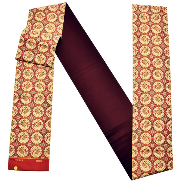 洒落袋帯 「獅子狩文錦」 龍村美術織物謹製 西陣織証紙番号No.644 全通柄 日本製 西陣織 絹 未仕立て 訪問着用 色無地用 付下げ用 洒落用袋帯 新品 未使用 ＜T＞【メール便不可】