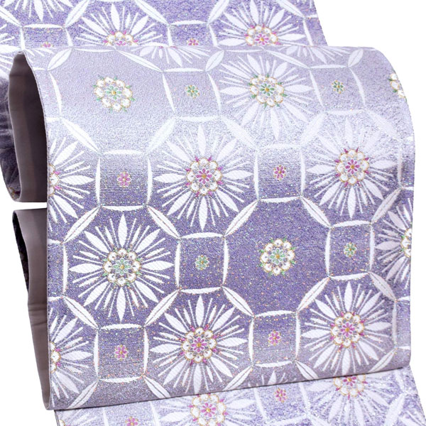 【Prices down2】袋帯 礼装用袋帯 「花蜀甲紋 白」帯匠山下謹製 西陣証紙番号No.2348 六通柄 綴れ織 訪問着用 お洒落着用 日本製 西陣織 絹 未仕立て 新品 未使用 【メール便不可】＜T＞ss2512ofk40 Prices down2】袋帯 礼装用袋帯 「花蜀甲紋 白」帯匠山下謹製 西陣証紙