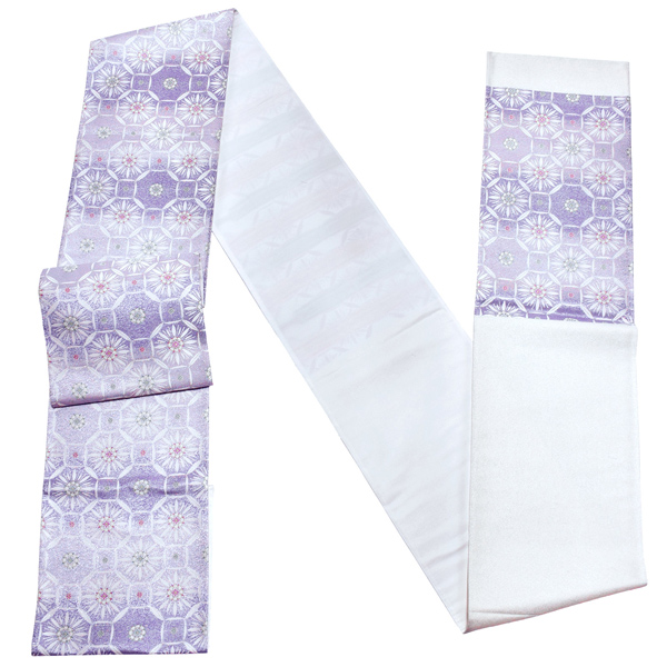 袋帯 礼装用袋帯 「花蜀甲紋 白」帯匠山下謹製 西陣証紙番号No.2348 六通柄 綴れ織 訪問着用 お洒落着用 日本製 西陣織 絹 未仕立て 新品 未使用 ＜T＞【メール便不可】