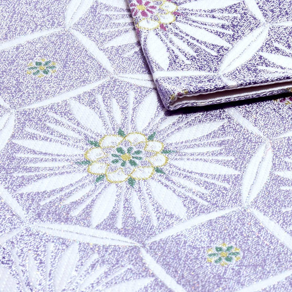 袋帯 礼装用袋帯 「花蜀甲紋 白」帯匠山下謹製 西陣証紙番号No.2348 六通柄 綴れ織 訪問着用 お洒落着用 日本製 西陣織 絹 未仕立て 新品 未使用 ＜T＞【メール便不可】