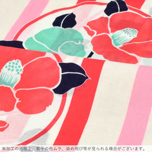 浴衣 レディース 単品 「白×ピンク　丸に椿」 フリーサイズ レトロ モダン 大人柄 女性浴衣単品 女浴衣 ゆかた yukata 【メール便不可】