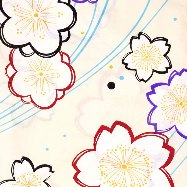 浴衣 レディース 単品 「クリーム色、エンジ×黒　梅、桜」 フリーサイズ レトロ モダン 大人柄 女性浴衣単品 女浴衣 ゆかた yukata 【メール便不可】