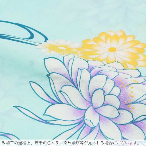 浴衣 レディース 単品 「シャーベットグリーン　菊」 フリーサイズ レトロ モダン 大人柄 女性浴衣単品 女浴衣 ゆかた yukata 【メール便不可】