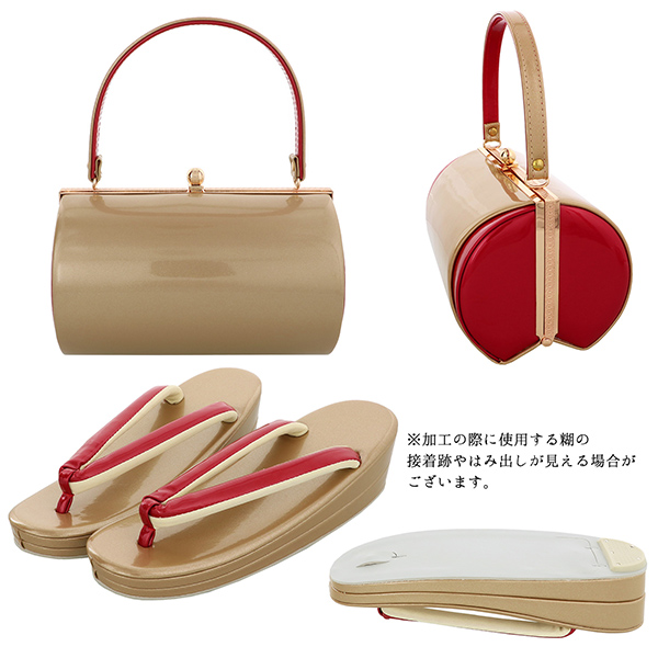 振袖 草履 バッグ 成人式 「バイカラー 全6色」 シンプルな無地 草履Lサイズ 24cm前後 女性用 レディース 振袖用草履バッグセット <R>【メール便不可】