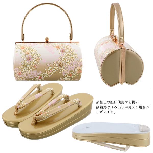 振袖 草履 バッグ 成人式 「桜・花の丸 全6柄」 エナメル調 花柄 草履Lサイズ 24cm前後 女性用 レディース 振袖用草履バッグセット <R>【メール便不可】