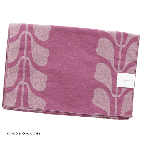 浴衣 帯 兵児帯 「リーフ 紫」 大人 へこ帯 レディース 女性用 浴衣帯 兵児帯単品 京都きもの町オリジナル 【メール便不可】